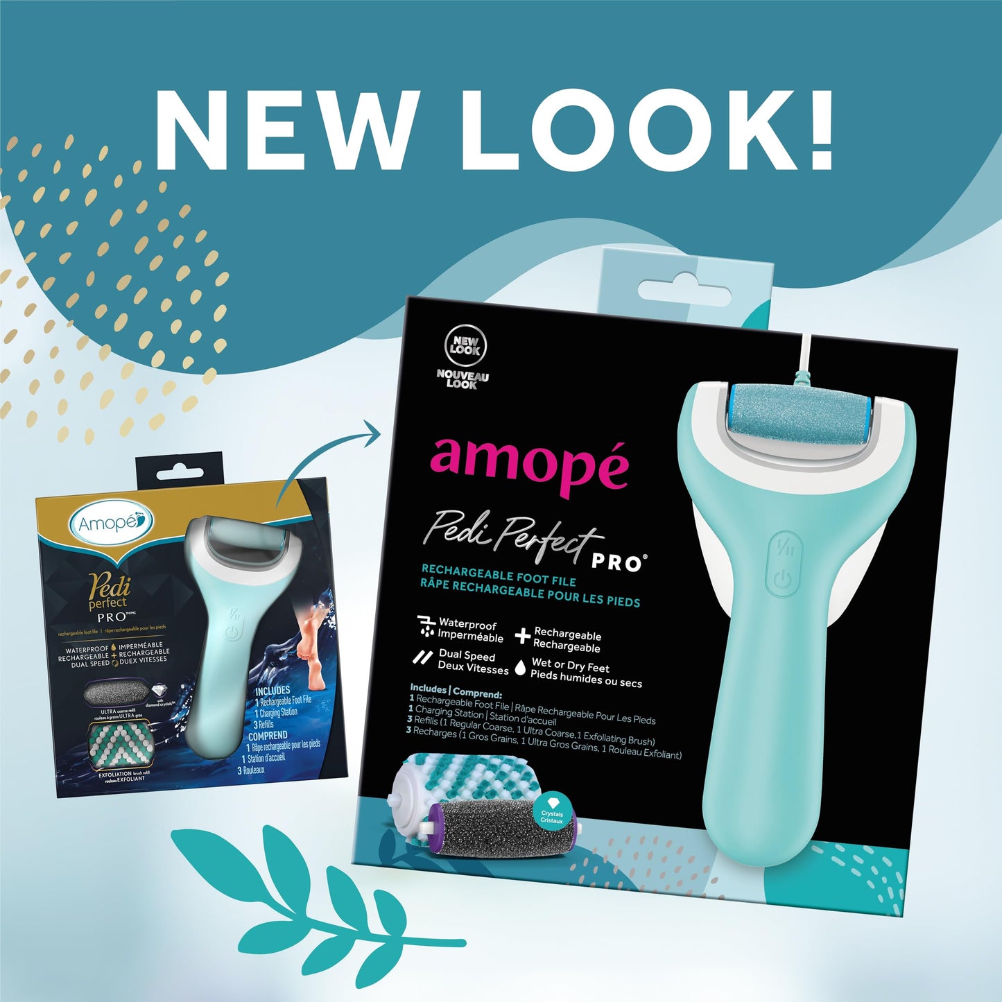 Amope Pedi Perfect Pro Wet & Dry Electric Foot File Callus Remover Kit, Waterproof, Rechargeable, Pedicure Tool for Feet, Removes Hard, Dead Skin Beauty & Personal Care Amope