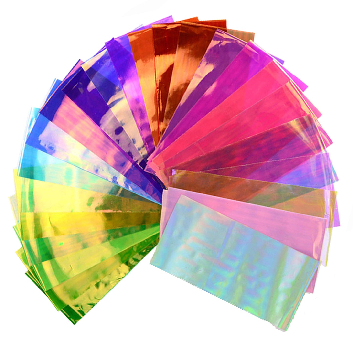 Beaute Galleria 24 Pieces Mixed Colors Nail Art DIY Holographic Shattered Broken-Glass Reflective Mirror Shard Effect Rainbow Thin Iridescent Beauty & Personal Care BEAUTÉ GALLERIA