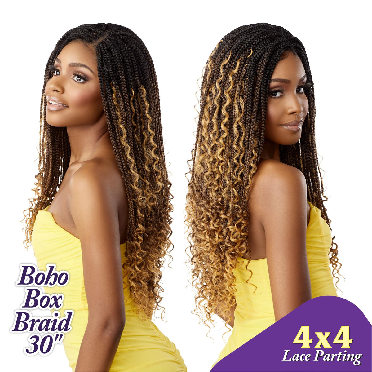 Sensationnel CLOUD9 4x4 Braided Wig-Boho Box Braid 30 Inch, 2 DARKBROWN
