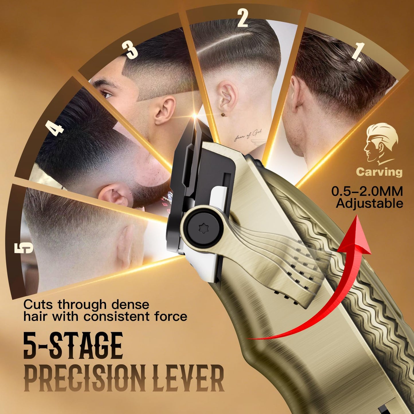 QQTIN Hair Clippers for Men Professional, Cordless Clippers and Trimmers Set for Hair Cutting, 8500RPM Rechargable Electric Hair Trimmer Beauty and Personal Care QQTIN