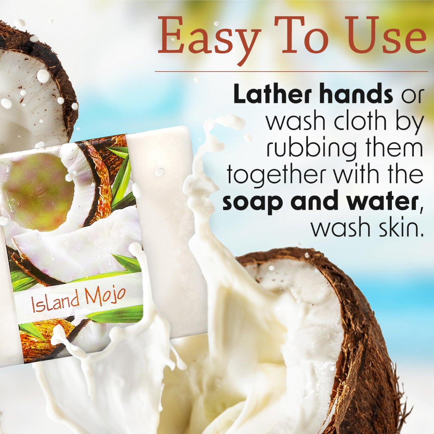 Nabila K Island Mojo Glycerin Bar Soap | Rich Coconut Scent | Natural, Vegan, Hypoallergenic | 100% Vegetable Glycerin, Sulfate-Free, Paraben-Free | Beauty & Personal Care Nabila K