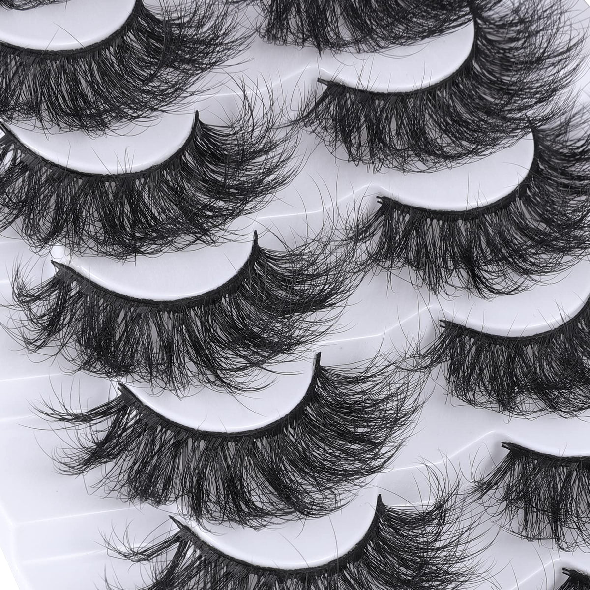 Mebver False Eyelashes Cat Eye Lashes Faux Mink Lashes Natural Look Fluffy Wispy Lashes That Look Like Extensions Pestañas Postizas D Curl Lash Strips Beauty & Personal Care Mebver