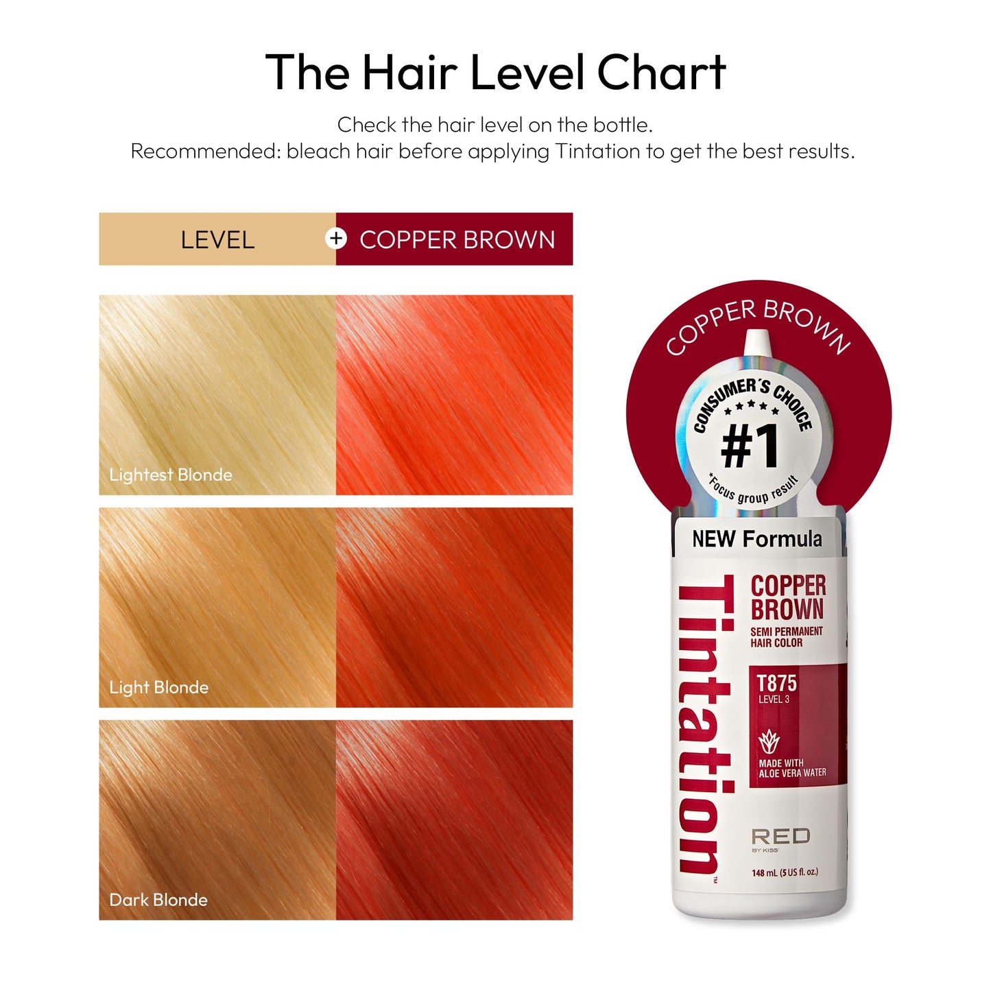 Red by Kiss Tintation Semi-Permanent Hair Color, Aloe Vera Water Based, Argan Oil, Olive Oil, Collagen & Keratin, Long-Lasting Color Dye (Copper Beauty & Personal Care Red by Kiss