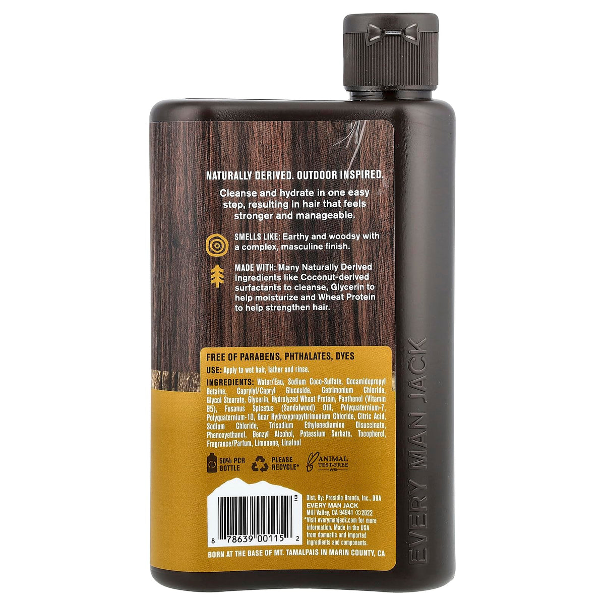 Every Man Jack Daily Shampoo+Conditioner for All hair types, Sandalwood, 13.5 Fluid Ounce