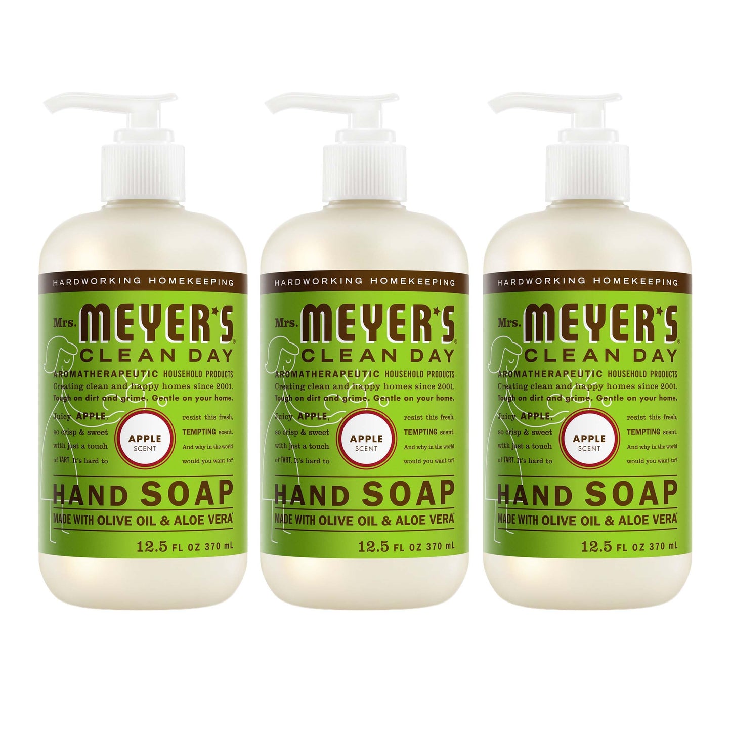 MRS. MEYER'S CLEAN DAY Hand Soap, Apple Scent, 12.5 Fl Oz Bottle - 3 Pack Beauty & Personal Care Mrs. MEYER'S