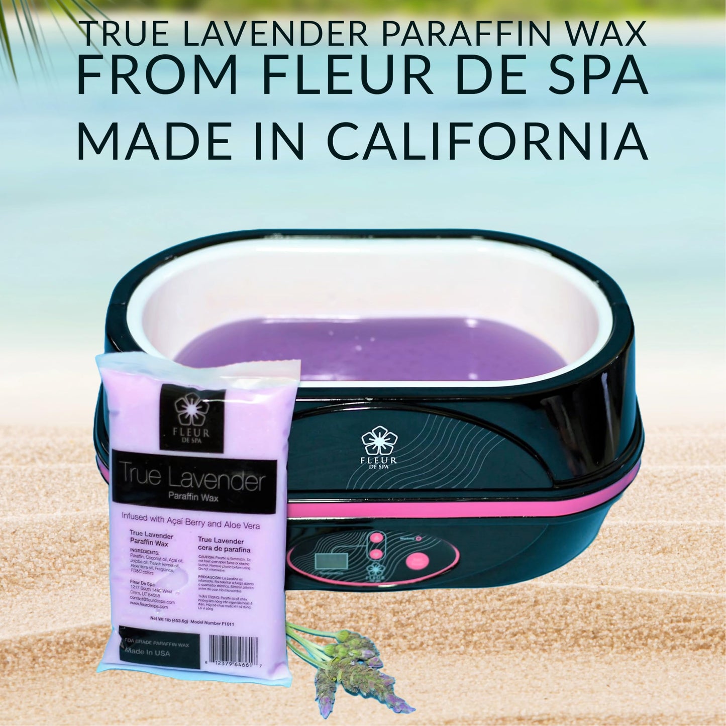 Paraffin Wax Refills 4lb by FLEUR DE SPA - Made in USA - Infused with Coconut & Jojoba Oils - Moisturizing, Hydrating & Soothing for Hands, Feet Beauty and Personal Care fleur de spa