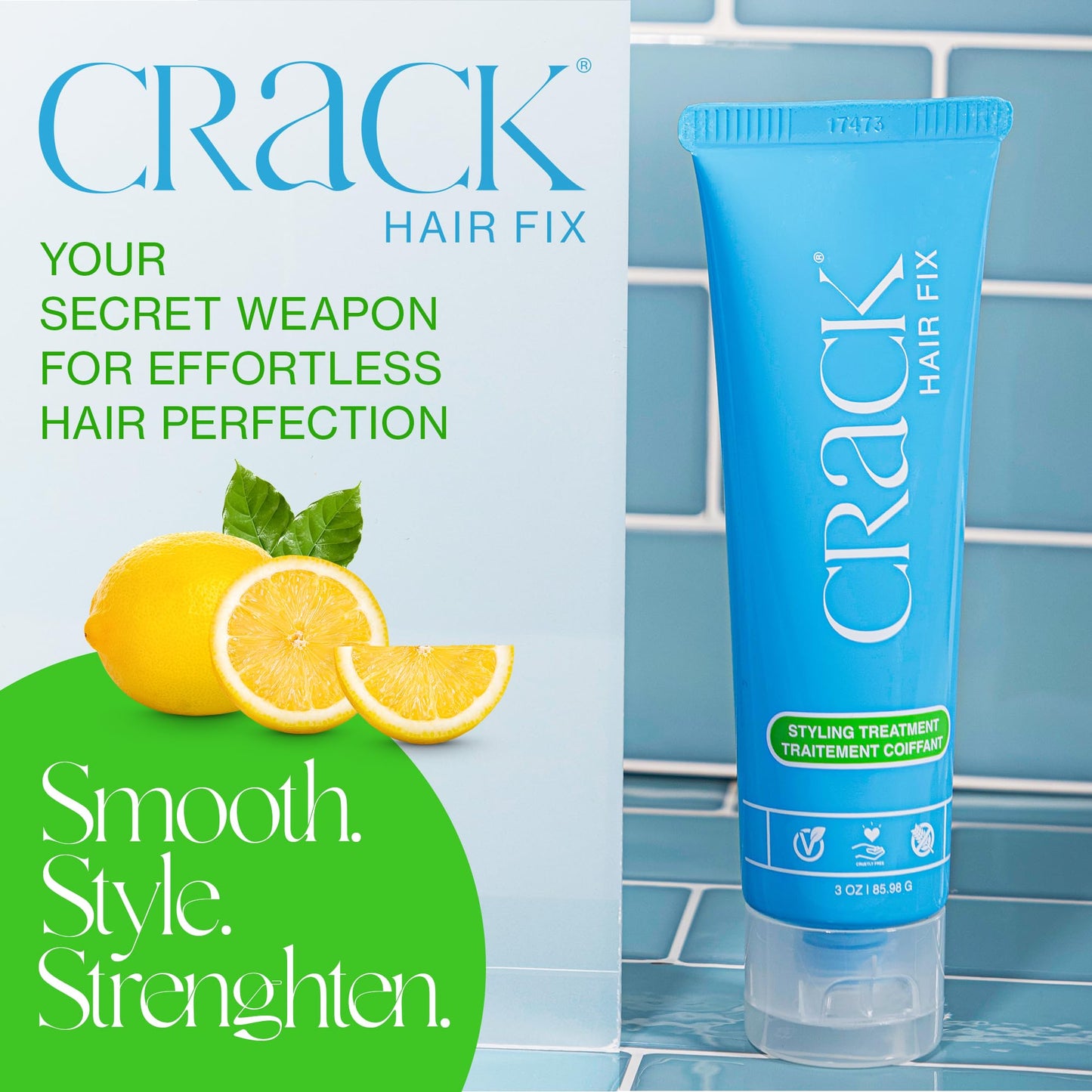 Crack HAIR FIX Styling Treatment - Multi-Tasking, Anti-Frizz, Leave-In Styling Cream with Protection from Humidity, Chlorine, Heat Treatments & Sun, 3 Beauty & Personal Care Crack