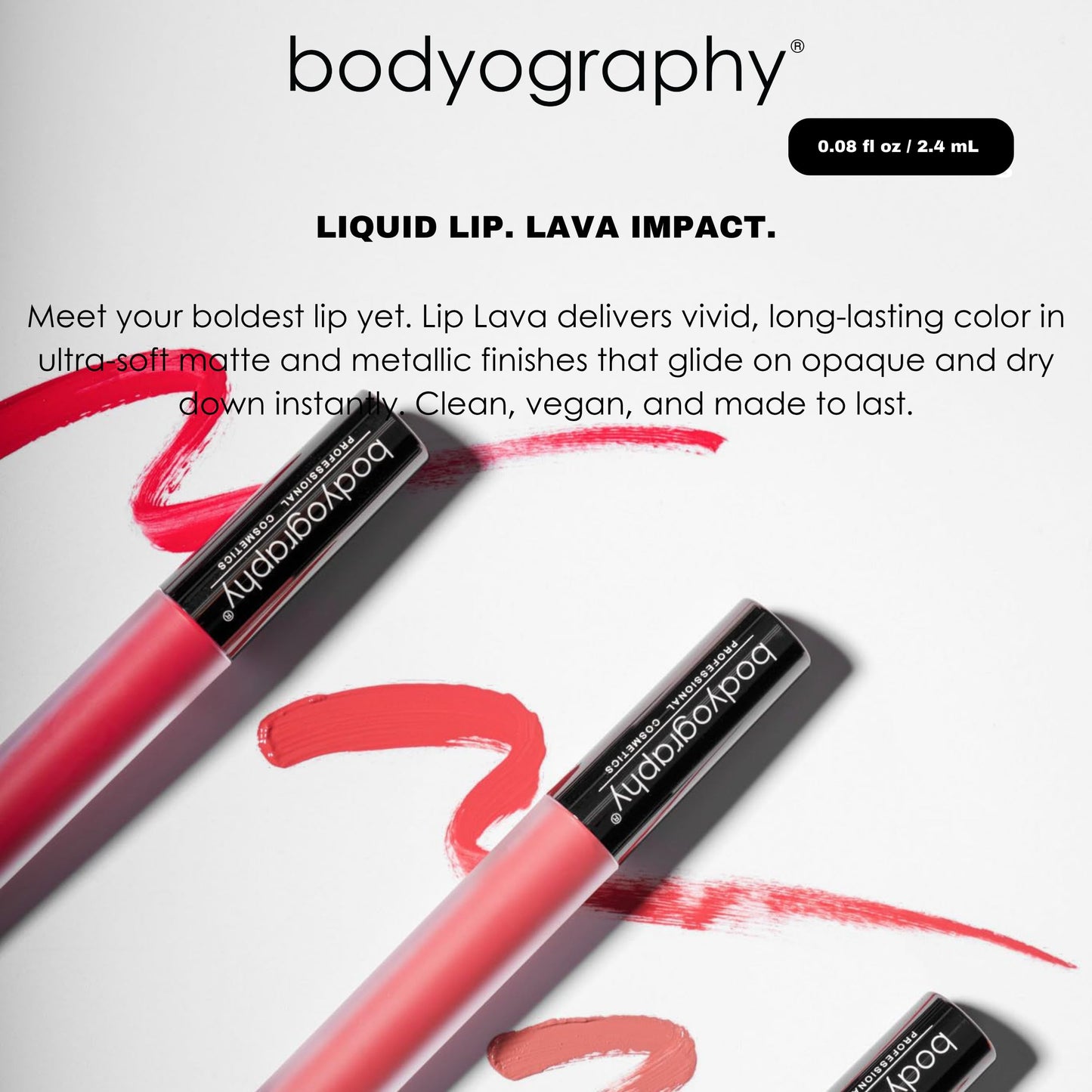 Bodyography Matte Lip Lava Liquid Lipstick - Strawberry Moon | Dark Rose Matte | Long-Wear, Transfer-Proof Lipstick with Vitamin E Conditioning | Beauty & Personal Care Bodyography