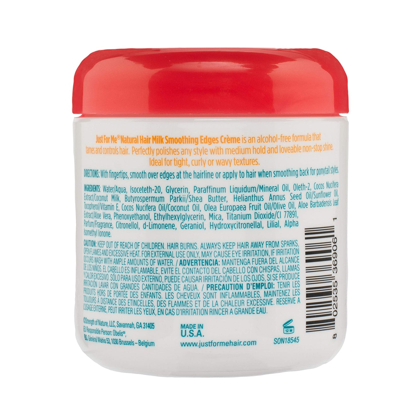 Just For Me Natural Hair Milk Smoothing Edges Creme, Tames Edges & Adds Shine, With Coconut Milk, Shea Butter, Vitamin E & Sunflower Oil, 6 Ounce Beauty & Personal Care Just For Me