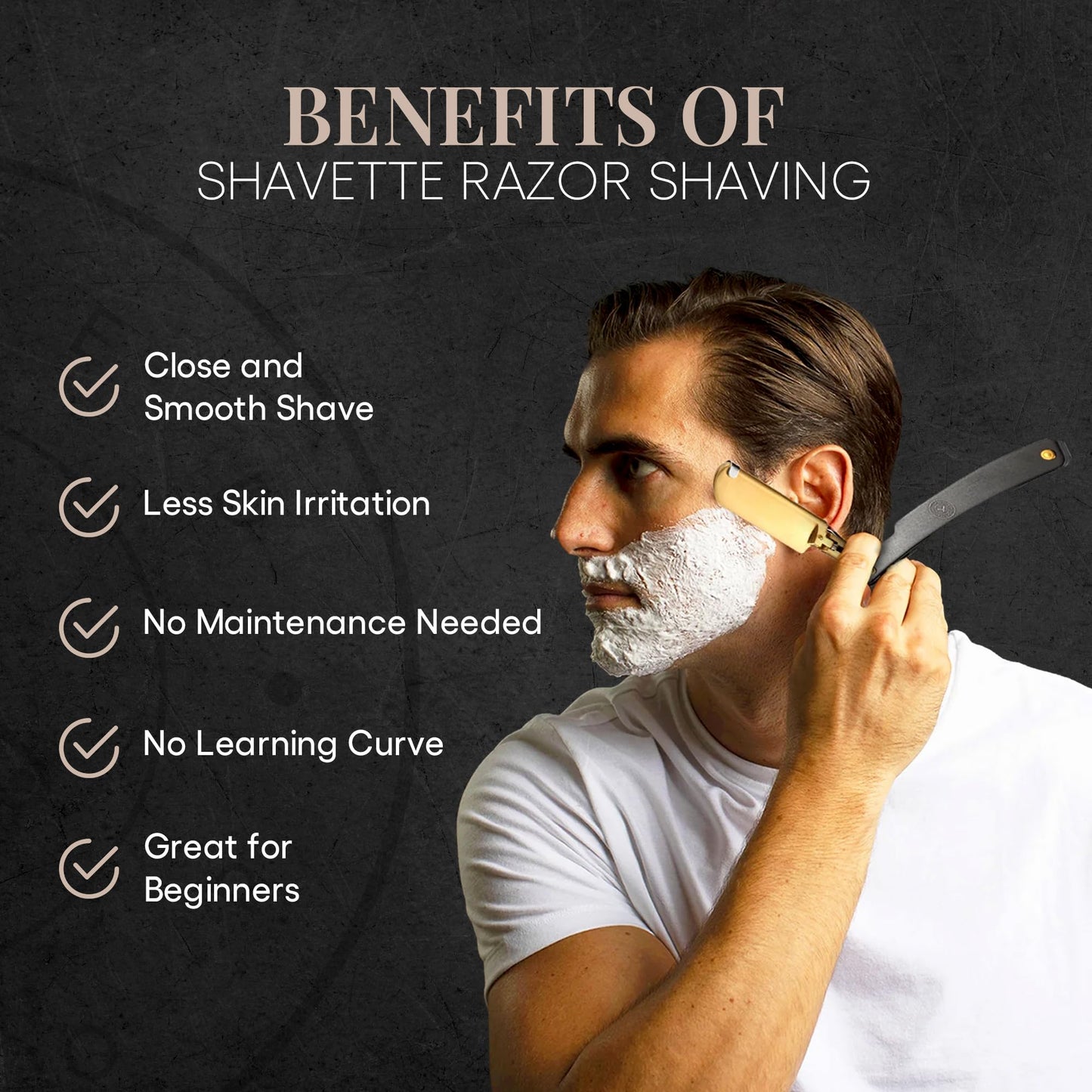 Best Shavette Straight Razor - Replaceable Blade Straight Razor, Metal Handle Shavette, No Stropping or Honing Needed, Great For Beginners, Starter Beauty and Personal Care Naked Armor