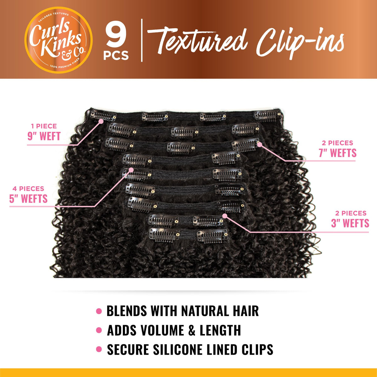 Sensationnel Curls Kinksandco Clip in-Over Achiever 10 Inch,S1B/BG