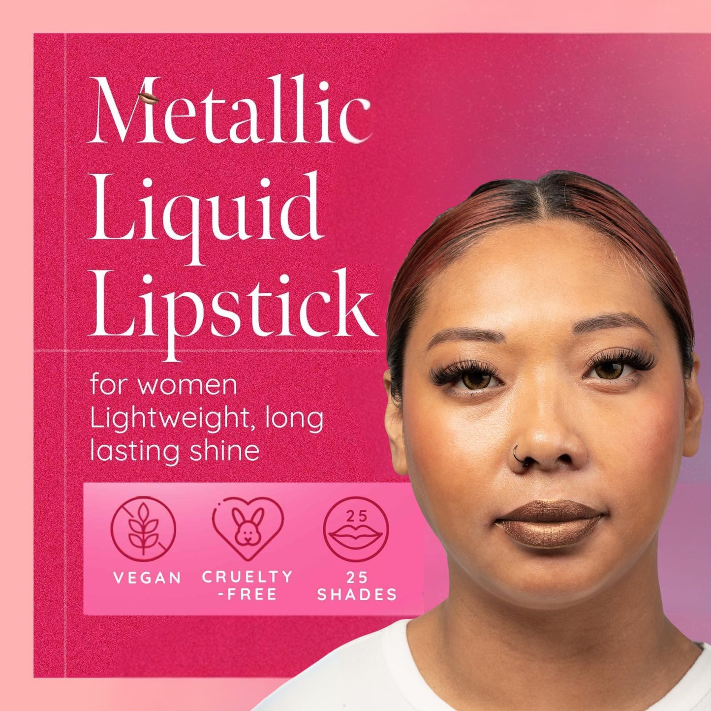 Aromi Tan Metallic Liquid Lipstick | Sepia Bronze Lip Color with Shimmery Finish, Vegan, Cruelty-free, Long-Lasting, Smudge-Proof, Handmade (Peachy Beauty & Personal Care Aromi