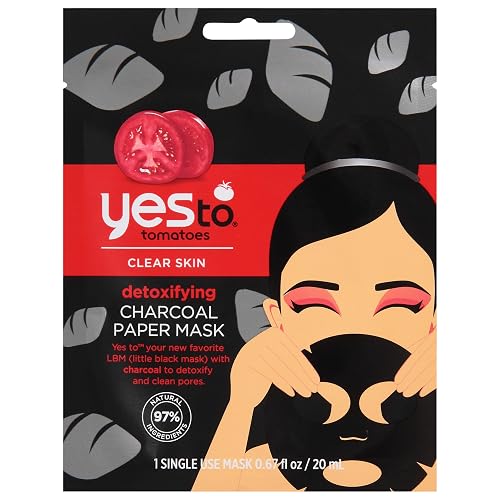 Yes to Tomatoes Clear Skin Detoxifying Facial Mask, 1 Single-Use Paper Mask Beauty & Personal Care Yes To
