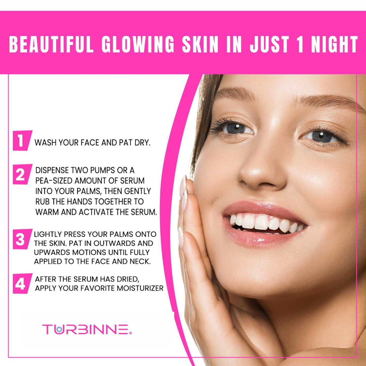 TURBINNE 5 In 1 Overnight Facial Serum. 5 Powerful Serums. Retinol, Hyaluronic Acid, Niacinamide, Vitamin C & E. Powerful Anti-Aging, Reduce Wrinkles Beauty & Personal Care TURBINNE