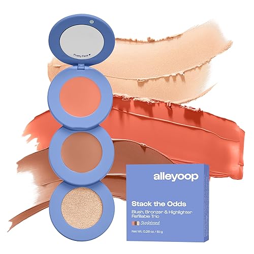 Alleyoop Stack The Odds - Stackable Makeup Palette - Cream Blush, Contour, Bronzer & Highlighter - Blendable Cream Make up Palette - Natural, Glowy Beauty & Personal Care ALLEYOOP