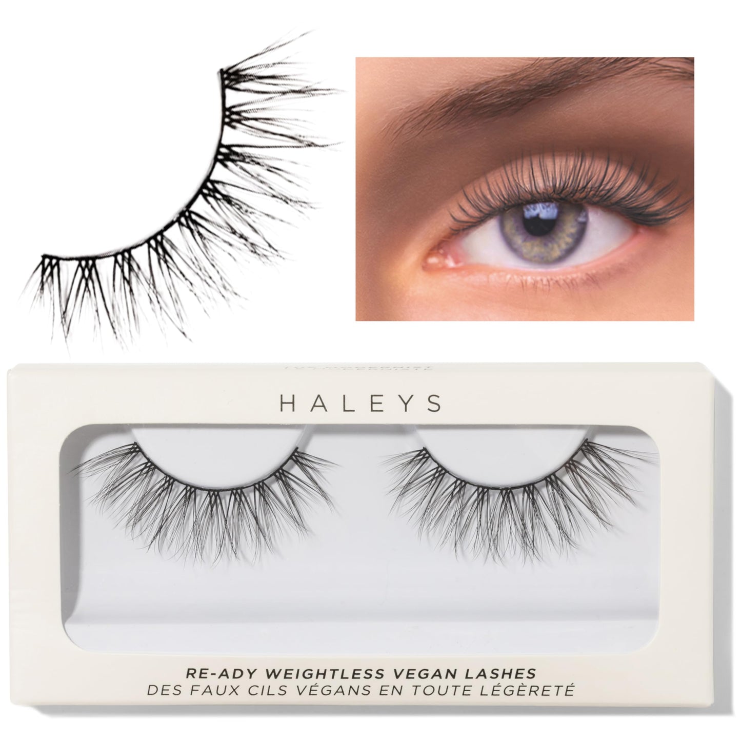 HALEYS Re-ady Weightless Vegan Lashes (Modernist), Lightweight & Comfortable All-Day Wear, Made with Synthetic Fiber, Reusable Strips, Easy to Apply Beauty & Personal Care HALEYS