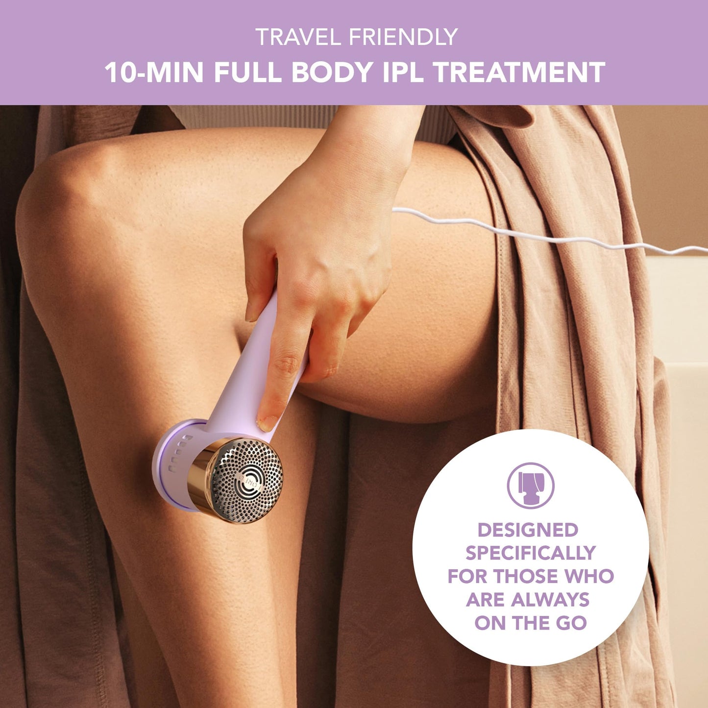 FOREO Peach 2 go IPL Hair Removal Device - Travel-Friendly Permanent Removal - Laser Treatment for Body & Face - Painless & Skin Cooling - Silicone Beauty and Personal Care FOREO