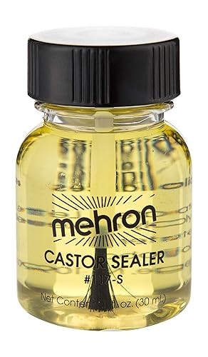Mehron Makeup Castor Sealer for Latex with Brush (1 oz) Beauty & Personal Care Mehron