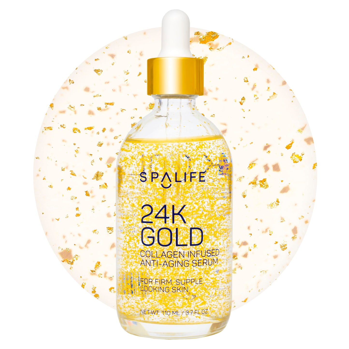 SpaLife Beauty 24k Gold Anti Aging Serum | Korean Deep Collagen Serum for Face with Real Gold Flakes | Hydrating & Firming Treatment for a Youthful Beauty & Personal Care SpaLife
