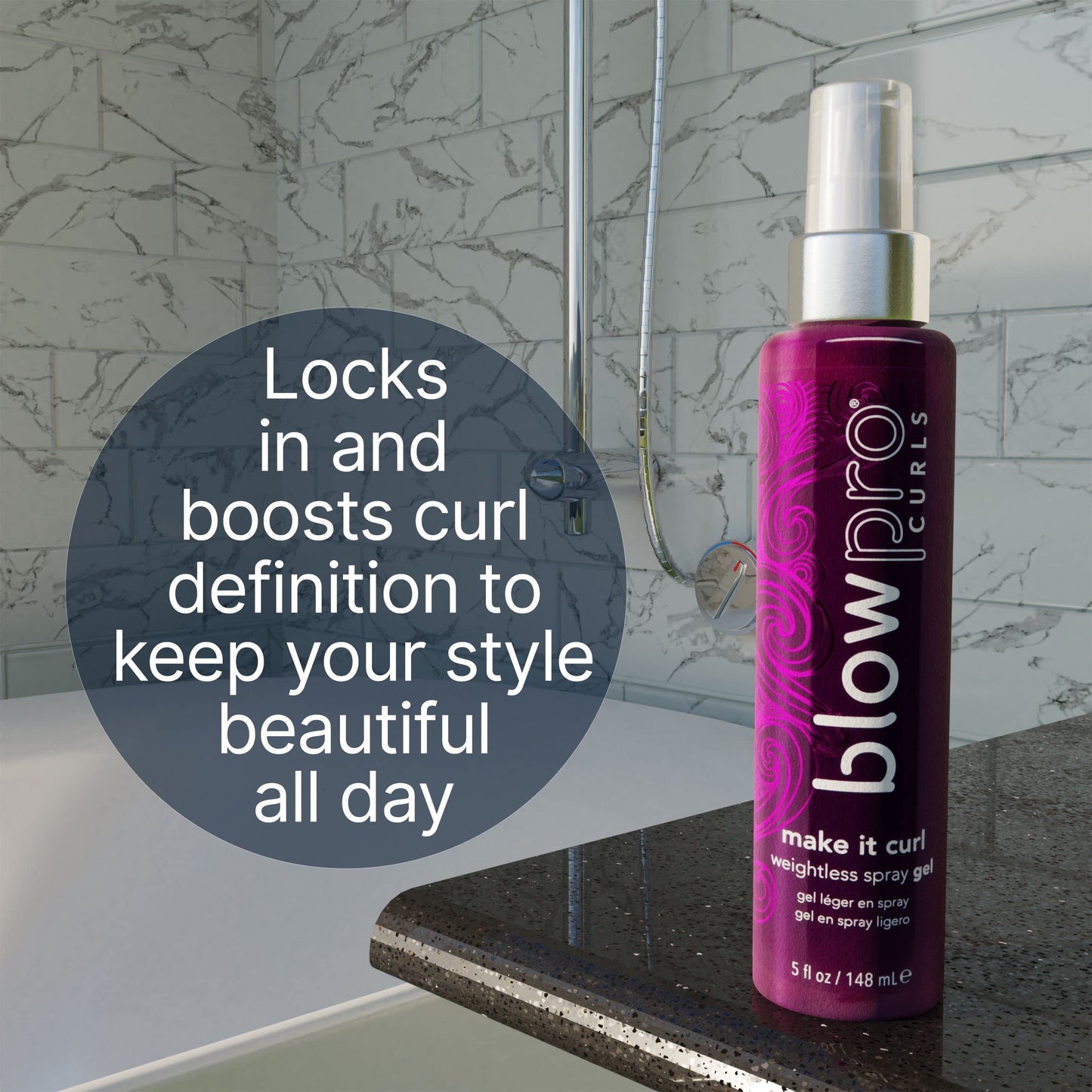 blowpro Make It Curl Weightless Spray Gel 5oz, Boost & Locks in Curl Definition, Flexible Finish, All Day Beautiful Hold, Travel-Friendly Bottle, Can Beauty & Personal Care blowpro