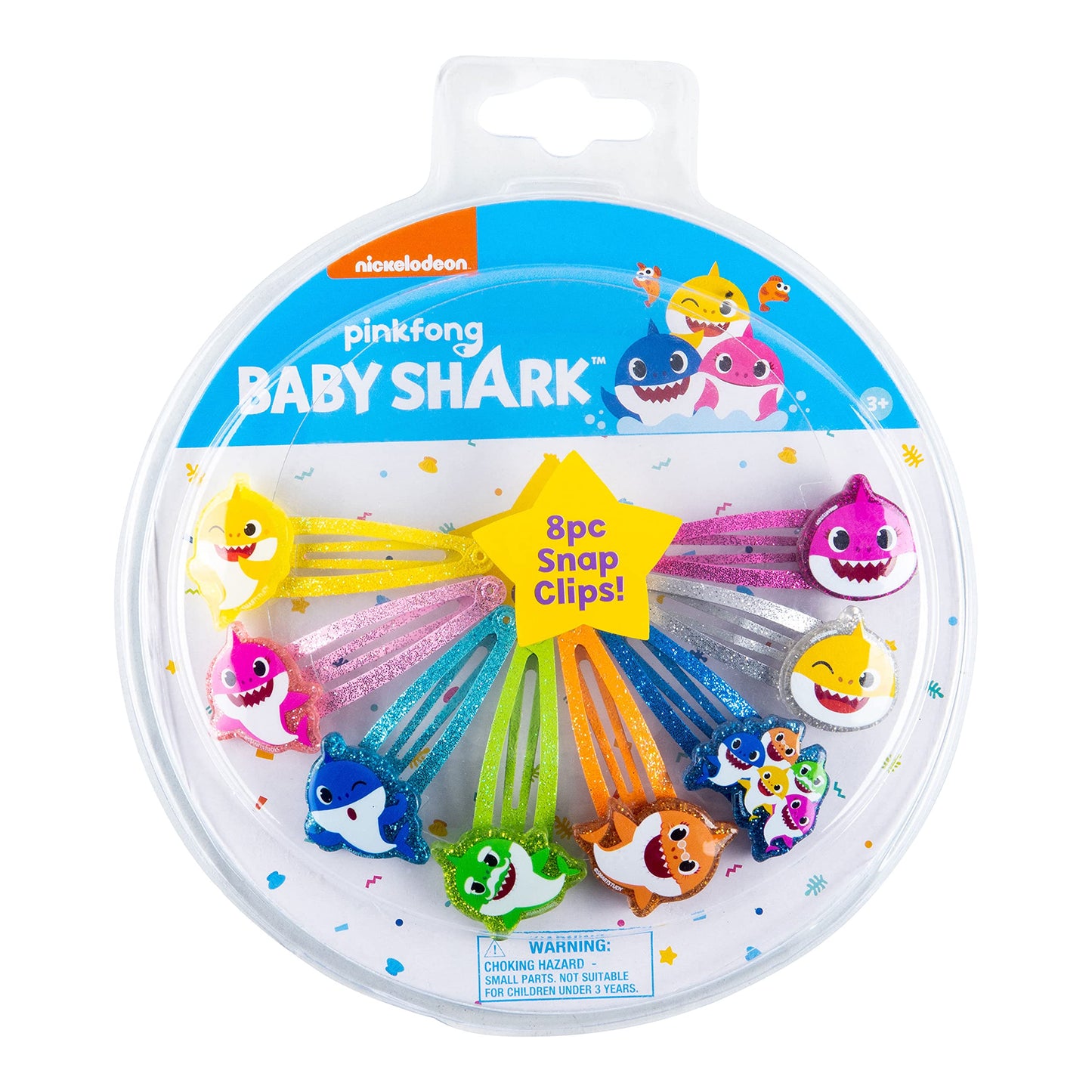 Baby Shark Kids Hair Clips for Girls Snap Clips 8 Pack Multi Color Ages 3+ Beauty & Personal Care LUV HER