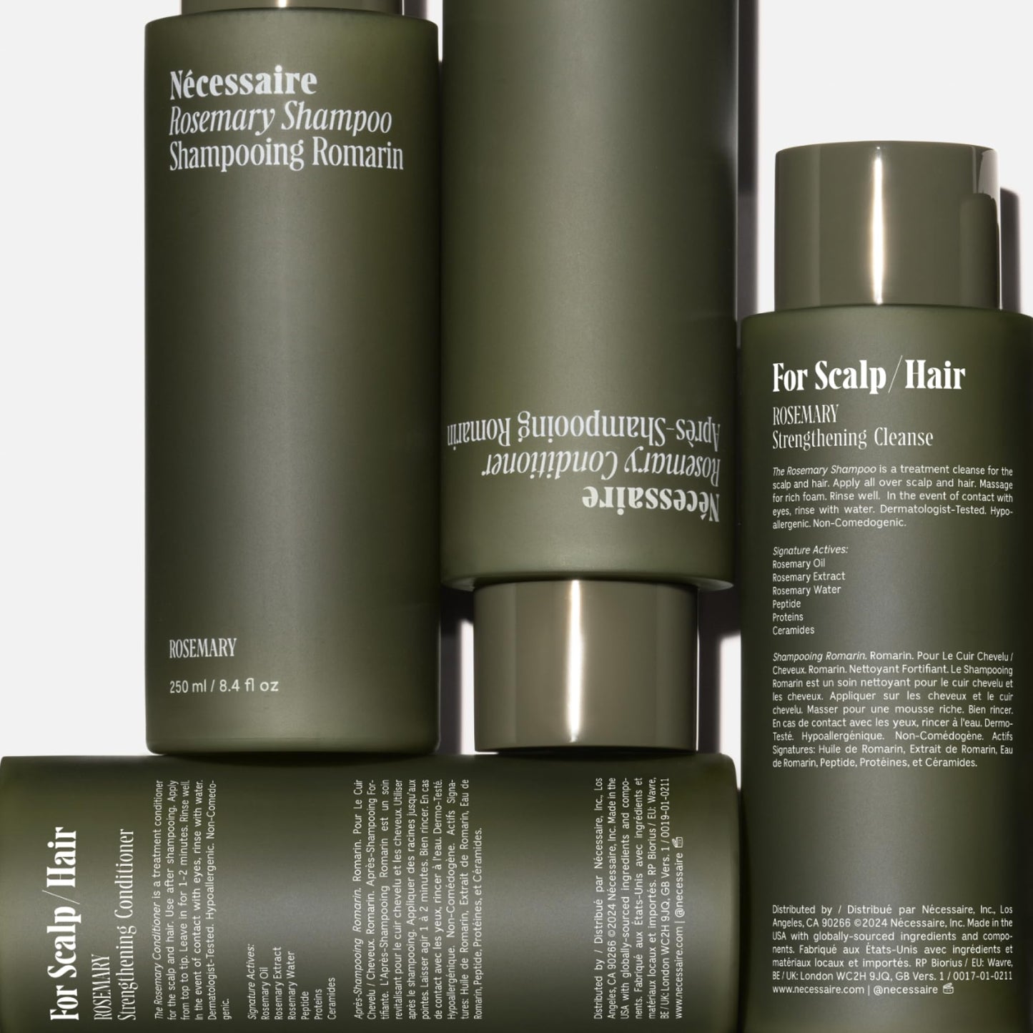 Nécessaire Rosemary Hair Duo | Multi-Protein Strengthening Rosemary Shampoo and Conditioner Set For Thinning Hair. For Women + Men. Free Of Sulfates Beauty & Personal Care Nécessaire