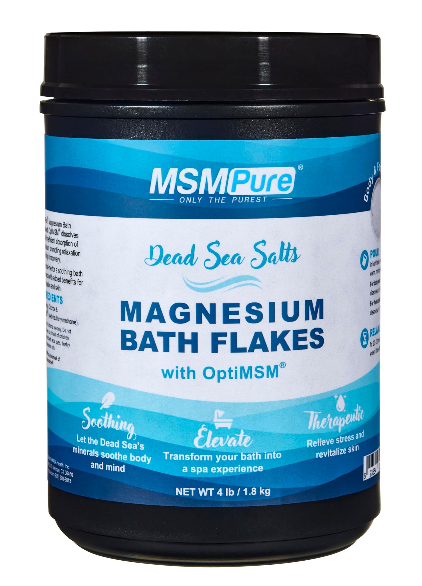 MSMPure Magnesium Bath Flakes with MSM - Dead Sea Magnesium Chloride for Muscle Recovery, Joint Relief & Relaxation - Epsom Salt Alternative Beauty and Personal Care KALA HEALTH