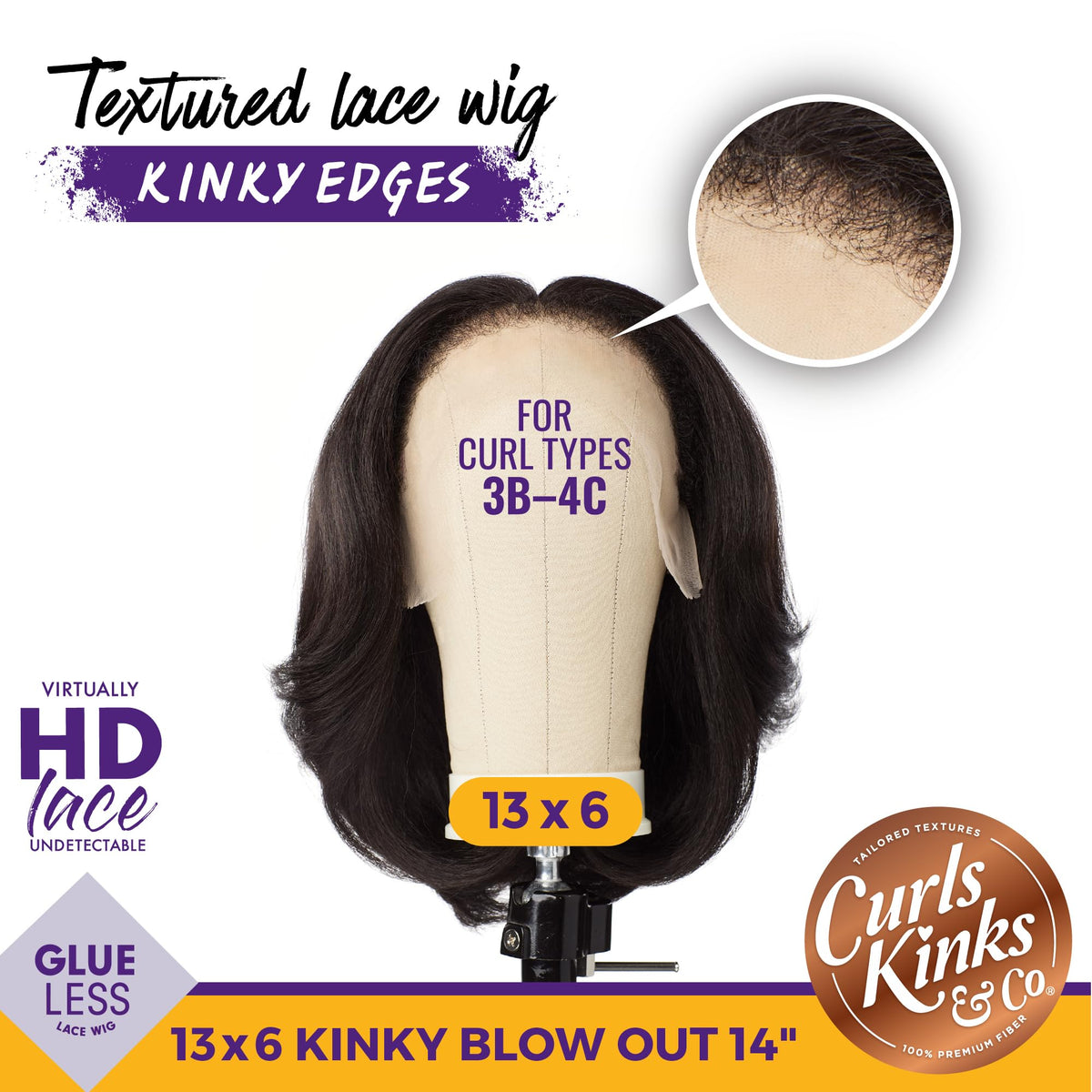 Sensationnel CKCO Kinkyedges Wig-Kinky Layered Blow Out 14, SH/BERRY