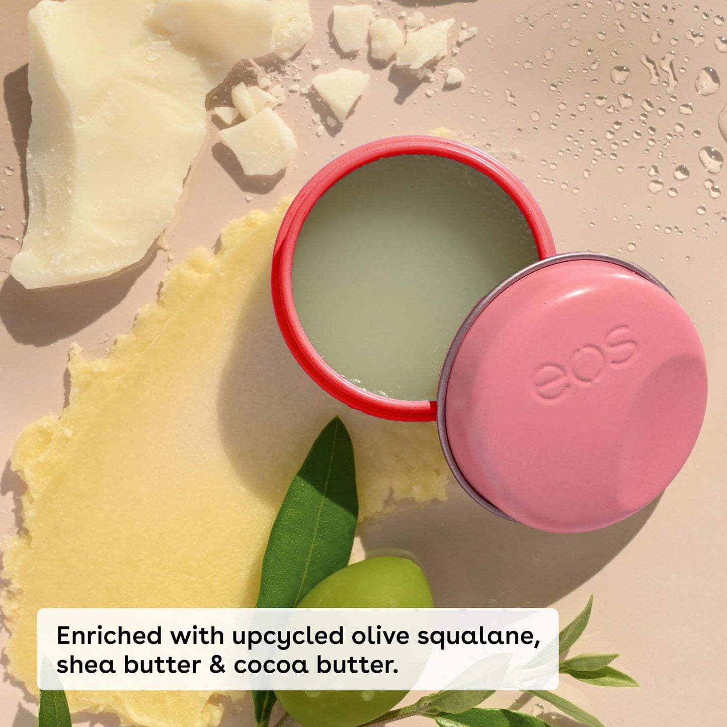 eos Plant-Based Vegan Lip Salve - Strawberry Sorbet, 100% Natural Formula, Made with Upcycled Olive Squalane, Cruelty-Free Lip Balm, 0.42 oz Beauty and Personal Care eos