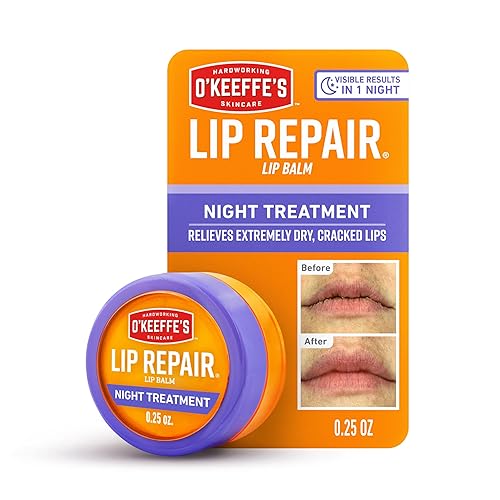 O'Keeffe's Lip Repair Night Treatment Lip Balm for Dry, Cracked Lips - 0.25 Ounce Jar (1 Pack) - Moisturizer Extremely Cracked, Dry Lips Beauty & Personal Care O'Keeffe's