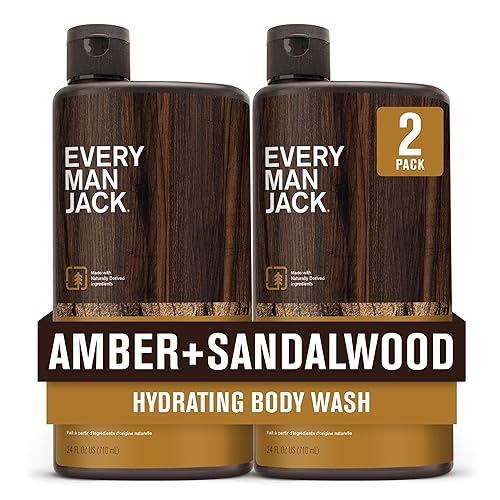 Every Man Jack Amber+Sandalwood Hydrating Mens Body Wash for All Skin Types-Cleanse, Nourish, and Hydrate Skin with Naturally Derived Beauty & Personal Care Every Man Jack