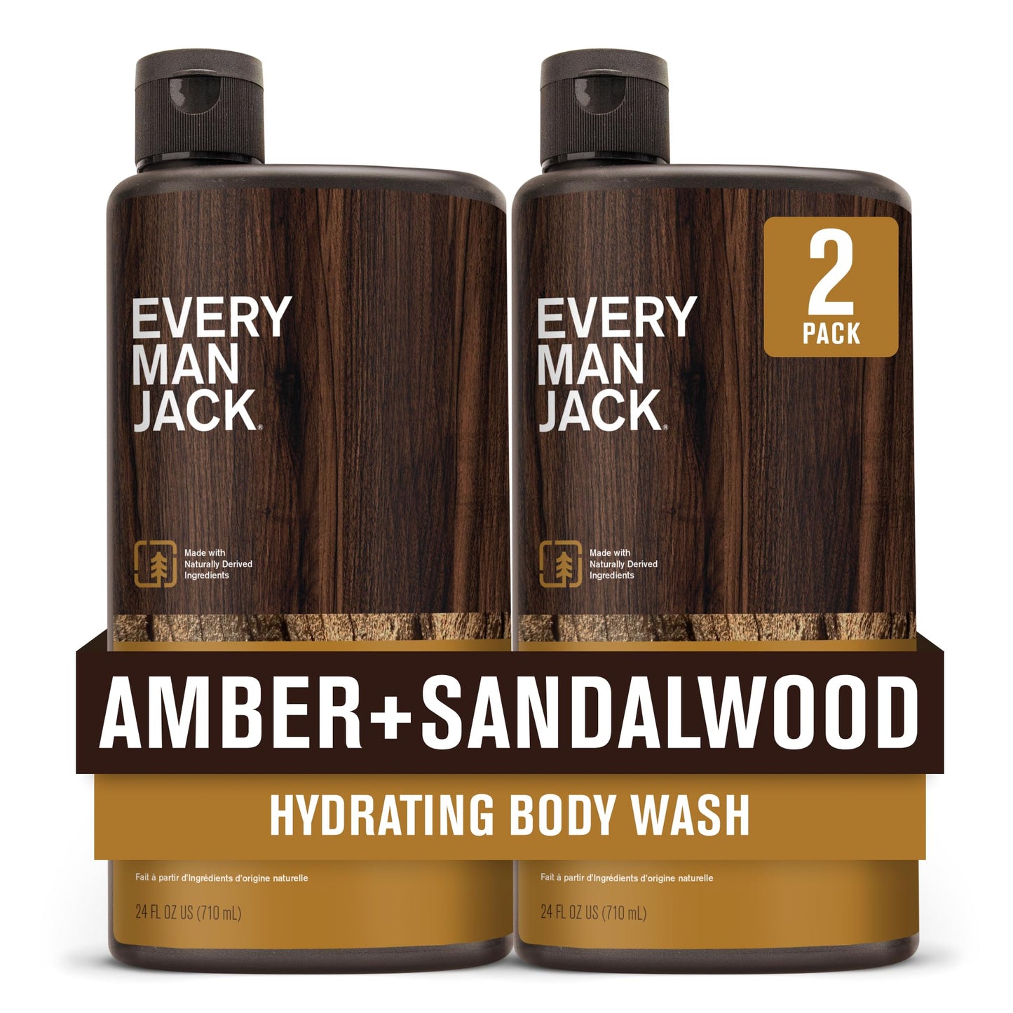 Every Man Jack Amber+Sandalwood Hydrating Mens Body Wash for All Skin Types-Cleanse, Nourish, and Hydrate Skin with Naturally Derived Beauty & Personal Care Every Man Jack