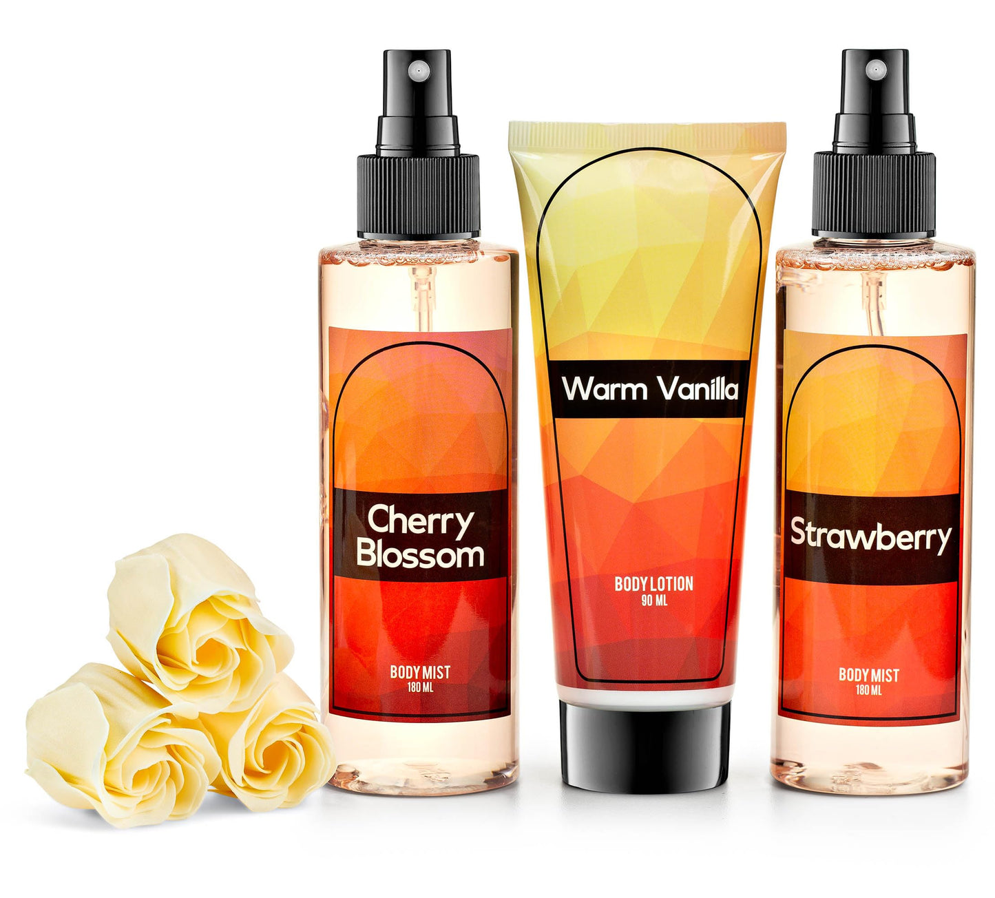 Fine Fragrance Body Mist & Body Splash Gift Set - Luxury Self-Care Combo for Women and Girls (Cherry Blossom, Strawberry, Warm Vanilla, Rose Soap) Beauty & Personal Care Freida and Joe