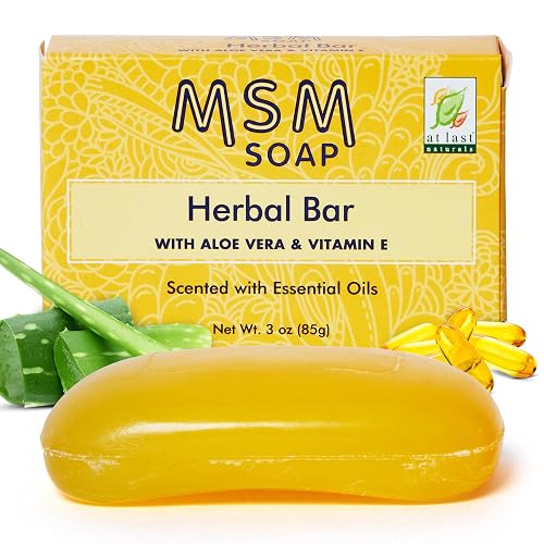 At Last Naturals MSM Soap Bar Body Soap for Men and Women Fine Line Wrinkle Reduction Herbal Moisturizer with Aloe Vera Vitamin E Essential Oils Deep Beauty & Personal Care At Last Naturals