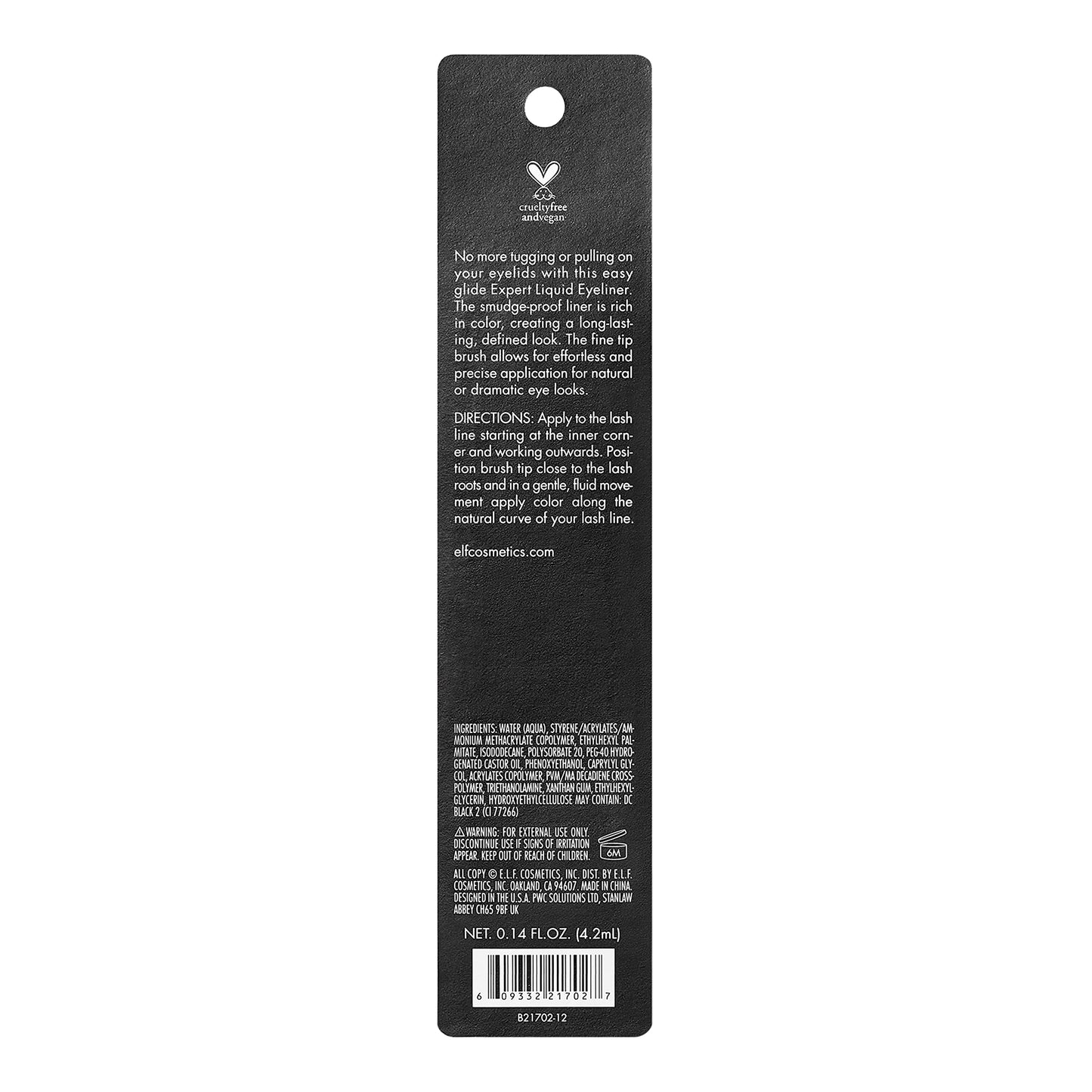 e.l.f. Liquid Eyeliner, High-pigment Liquid Eyeliner With Extra-Fine Brush Tip, Easy Glide Smudge-proof Formula, Jet Black Beauty & Personal Care e.l.f.