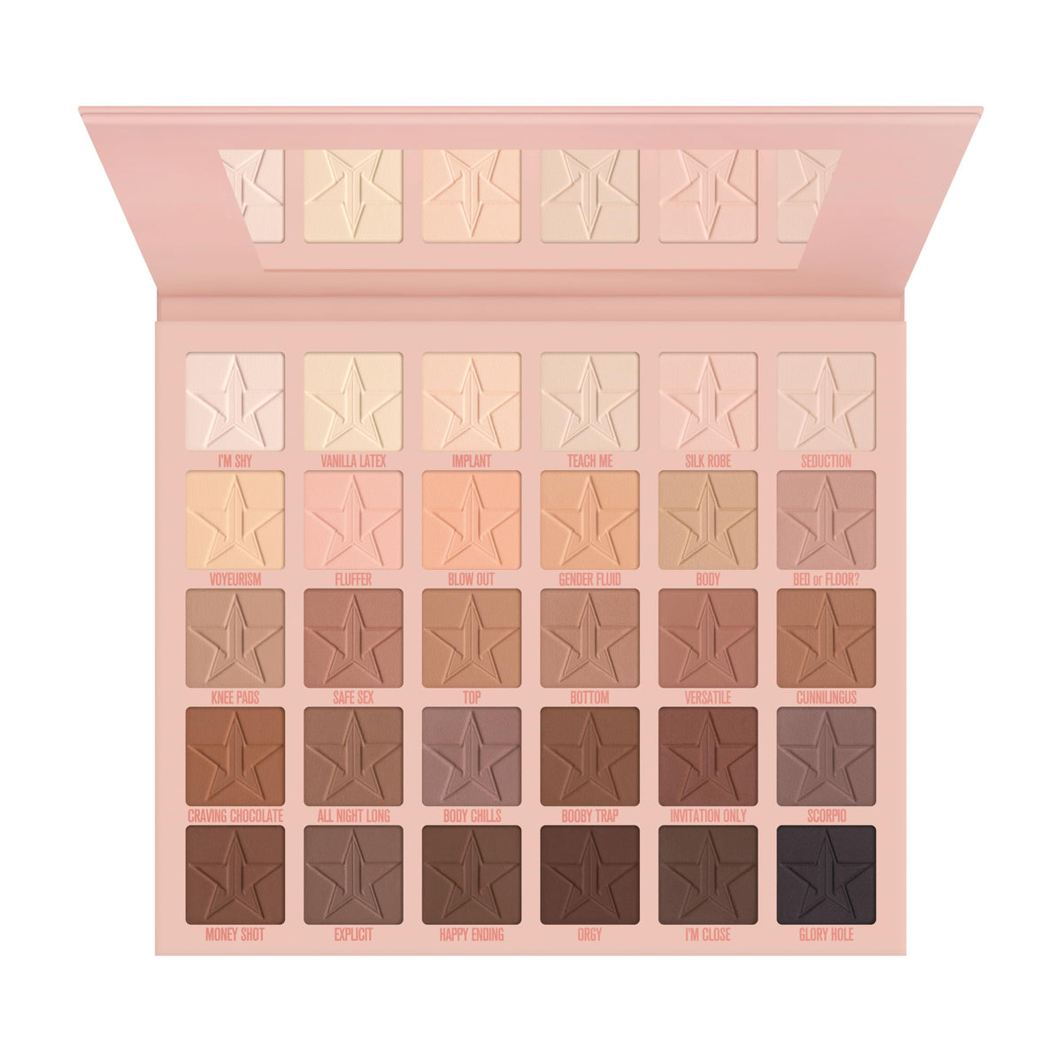 Jeffree Star Cosmetics Orgy Artistry Palette, 30 Highly-Pigmented Matte Nude Eyeshadows, Creamy Blendable Formula, Universal Skin Tones