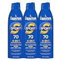 Coppertone SPORT Sunscreen Spray SPF 70, Water Resistant Sunscreen, Broad Spectrum SPF 70 Sunscreen, Bulk Sunscreen Pack, 5.5 Oz Spray, Pack of 3 Beauty & Personal Care Coppertone