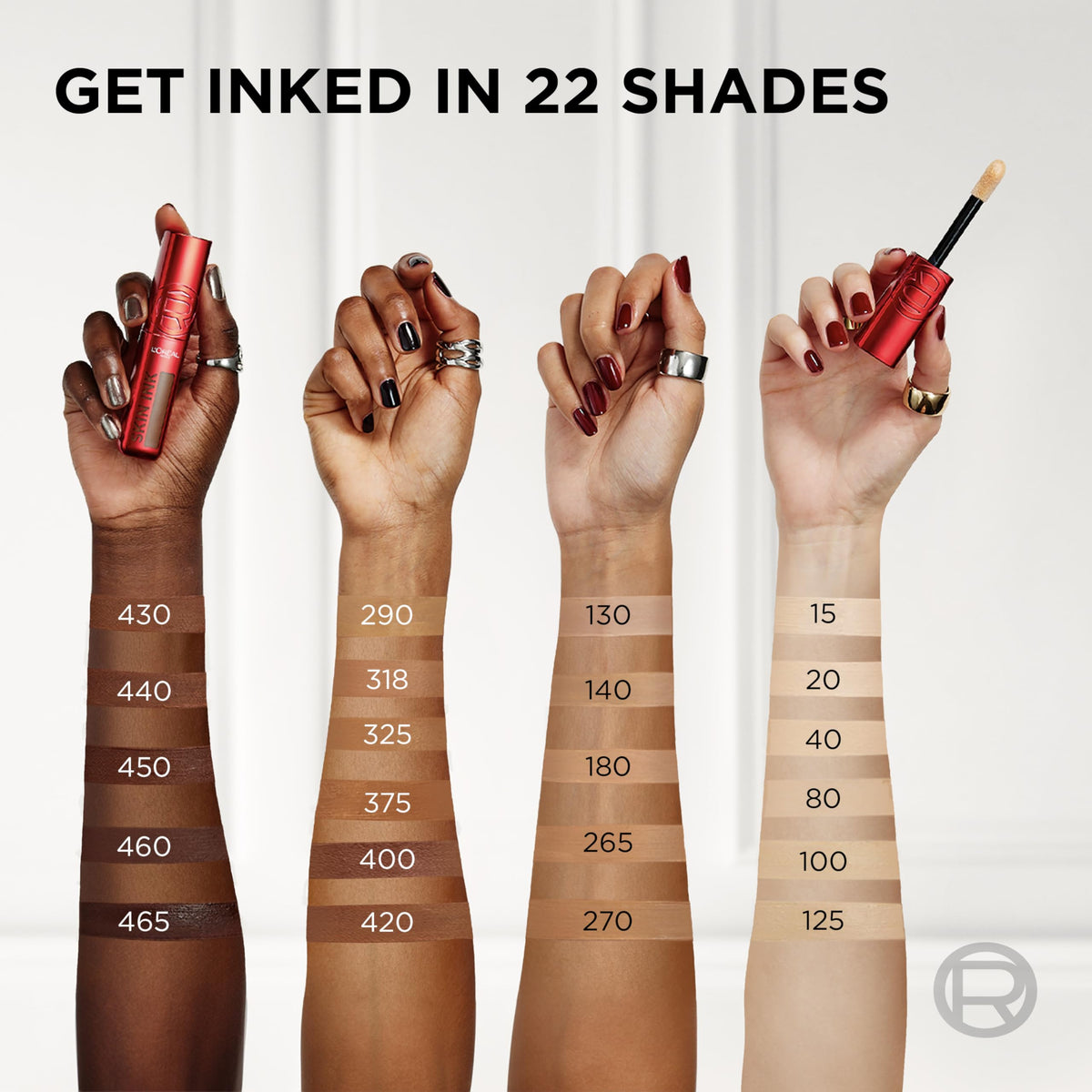 L'Oreal Paris Infallible Skin Ink 2-in-1 Foundation Concealer Hybrid Face Makeup, up to 48HR Transfer-Resistant with Medium Coverage, 465 Rich Cool