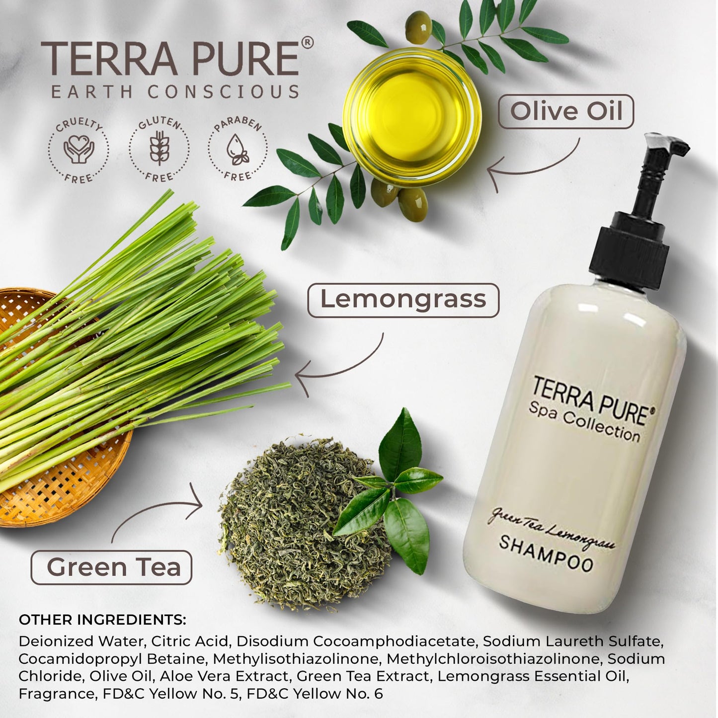 Terra Pure Shampoo | Spa Collection | Hotel Amenities in Pump Bottle | 10.14 oz. / 300 ml (Single Bottle) Beauty & Personal Care Terra Pure