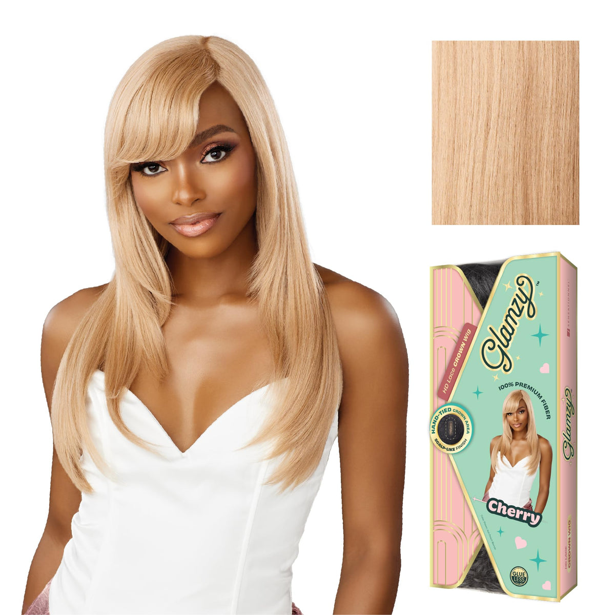 Sensationnel Glamzy Lace Crown Wig-Cherry, ASHPEACHBLONDE