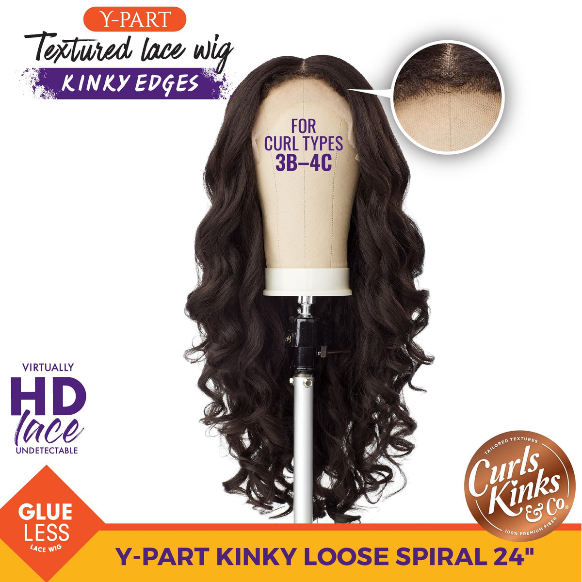 Sensationnel CKCO Kinkyedges Wig-Kinky Loose Spiral 24, BALAYAGECHOCOLATE