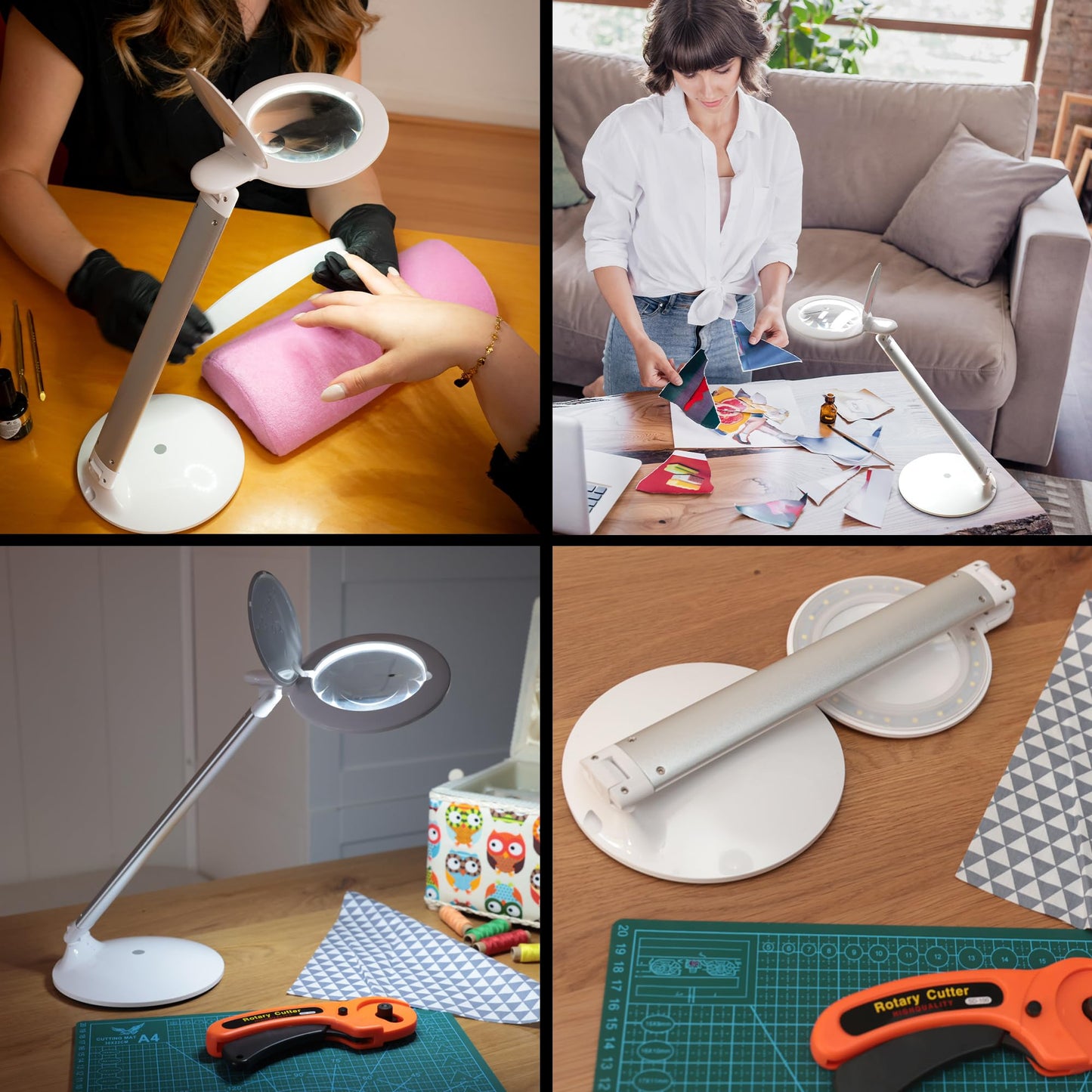 Daylight Company Halo Go Magnifier Lamp, Rechargeable USB, Portable, Lightweight, Desk Lamp Reading, Hobbies, Sewing, Crafts, Nail Salon, Handcrafts Beauty & Personal Care daylight