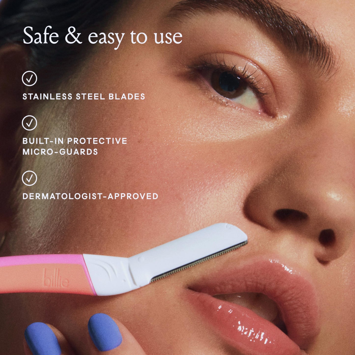 Billie - Dermaplane Refill Blades - Stainless Steel Blades with Safety Micro-guards - Nickel-free - Gently Exfoliates Skin - 3 count Beauty and Personal Care Billie
