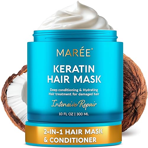 MAREE Deep Conditioning Hair Mask for Damaged Hair Treatment - Keratin Hair Care for Hydrating Growth Repair Moisturizing - Dry Curly Color Refreshing Beauty & Personal Care MAREE