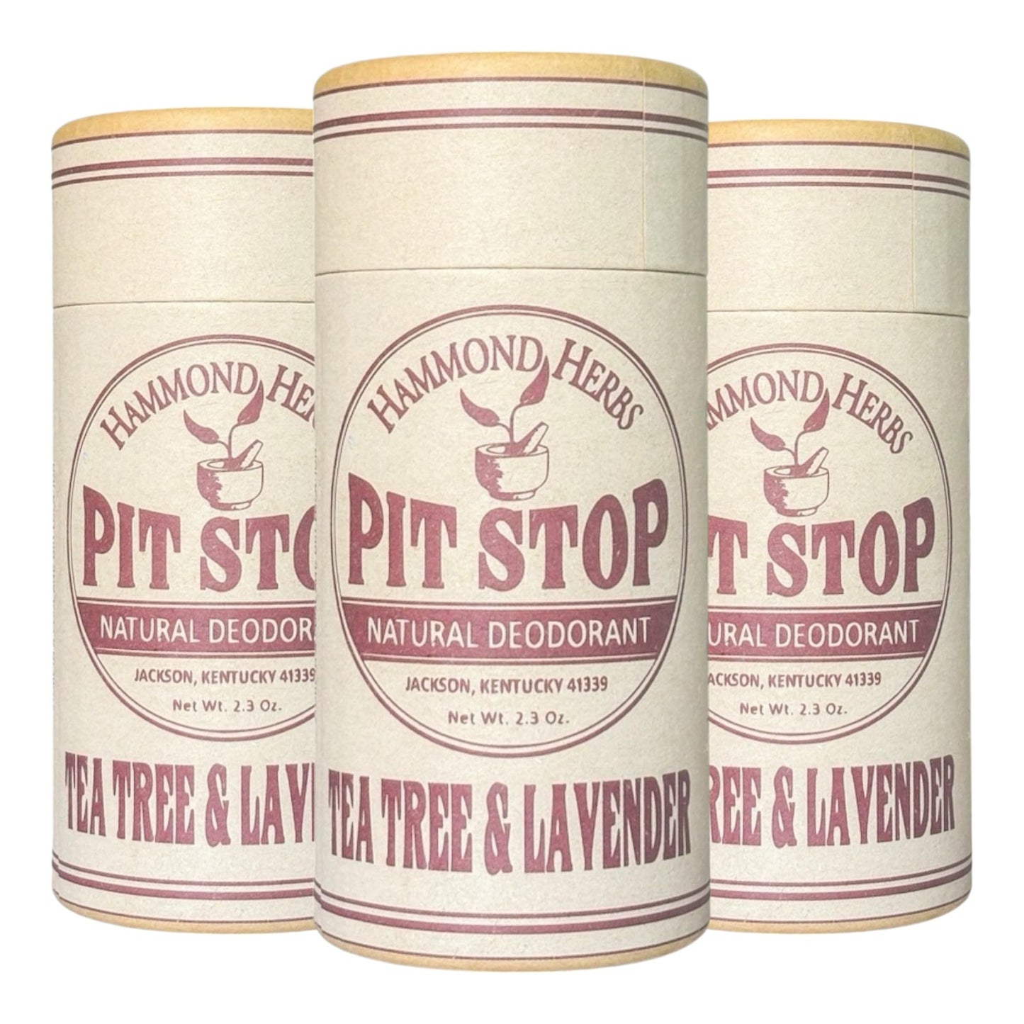 Hammond Herbs - PIT STOP Deodorant - Aluminum-Free, Plastic-Free, All-Natural Odor Control, 3 Pack (Tea Tree & Lavender) Beauty and Personal Care Hammond Herbs