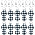 allydrew 10 Pack Chapstick Holder Keychain, Keyring for Lip Balm Lip Gloss Lipstick with 10 Pieces Metal Keyring Clasps, Blue & White Plaid Beauty & Personal Care allydrew