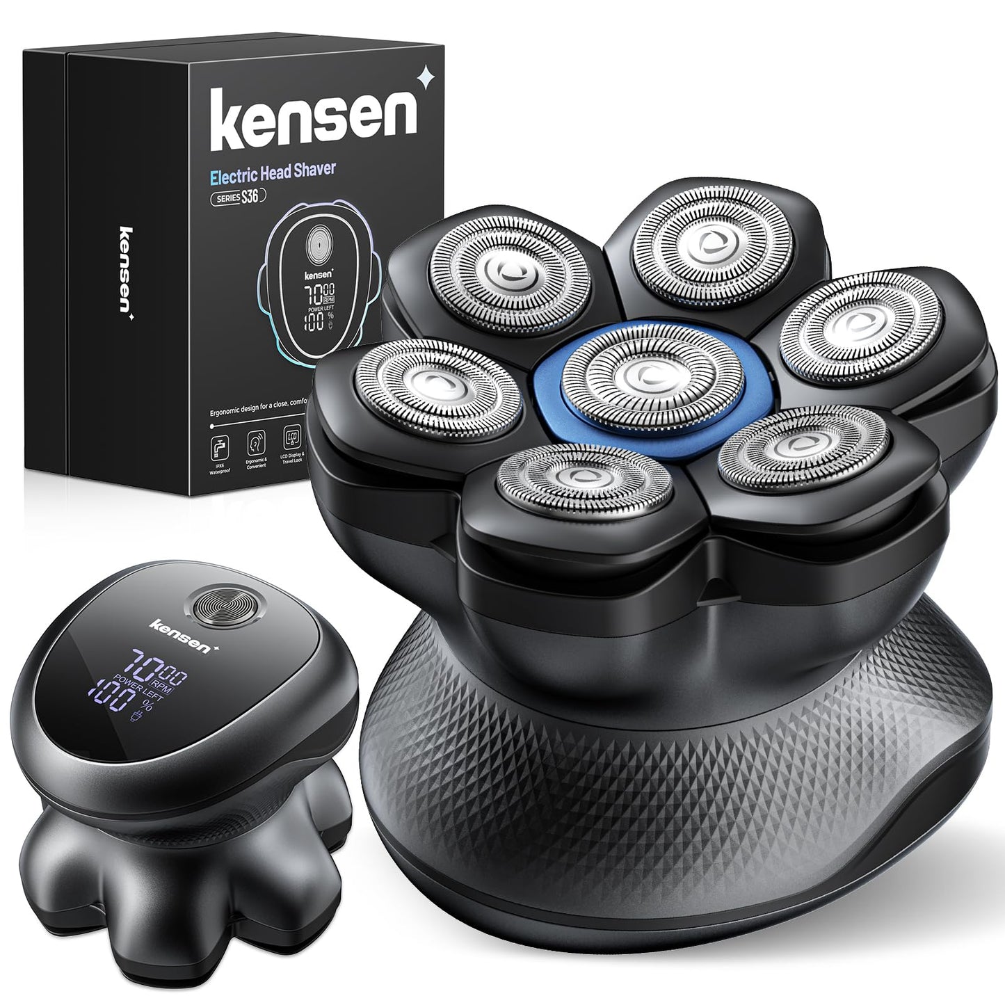kensen PRO 7D Head Shavers for Bald Men - 2026 New Dual Speed Electric Shaver, Bald Head Shaver with Magnetic Shaver Head IPX6 Waterproof Wet/Dry Use Beauty and Personal Care kensen