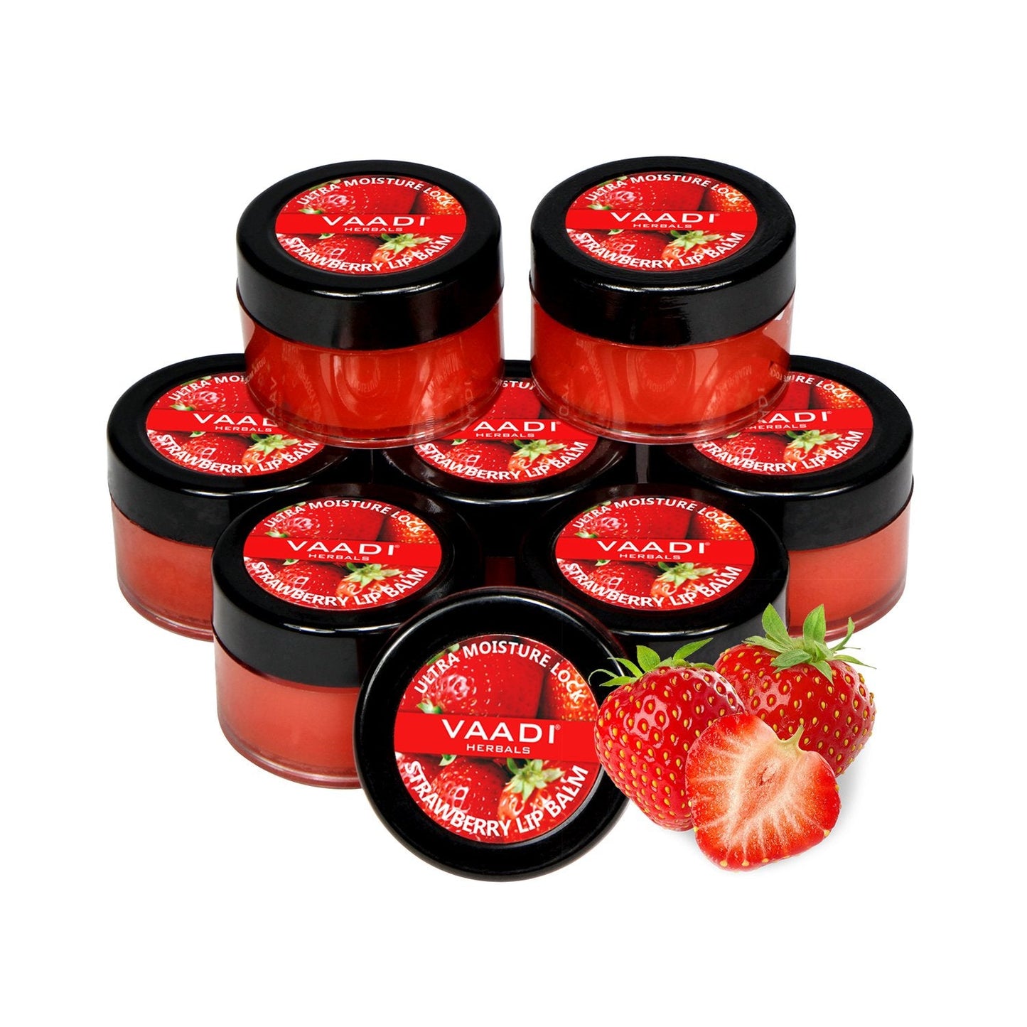 Lip Balm - ? Ultra Moisturizer Lock - ? Strawberry & Honey Flavor - ? All Natural - ? Pack of 8 X 10 Gms(0.35 Ounces) in Tin - Vaadi Herbals Beauty and Personal Care Vaadi Herbals