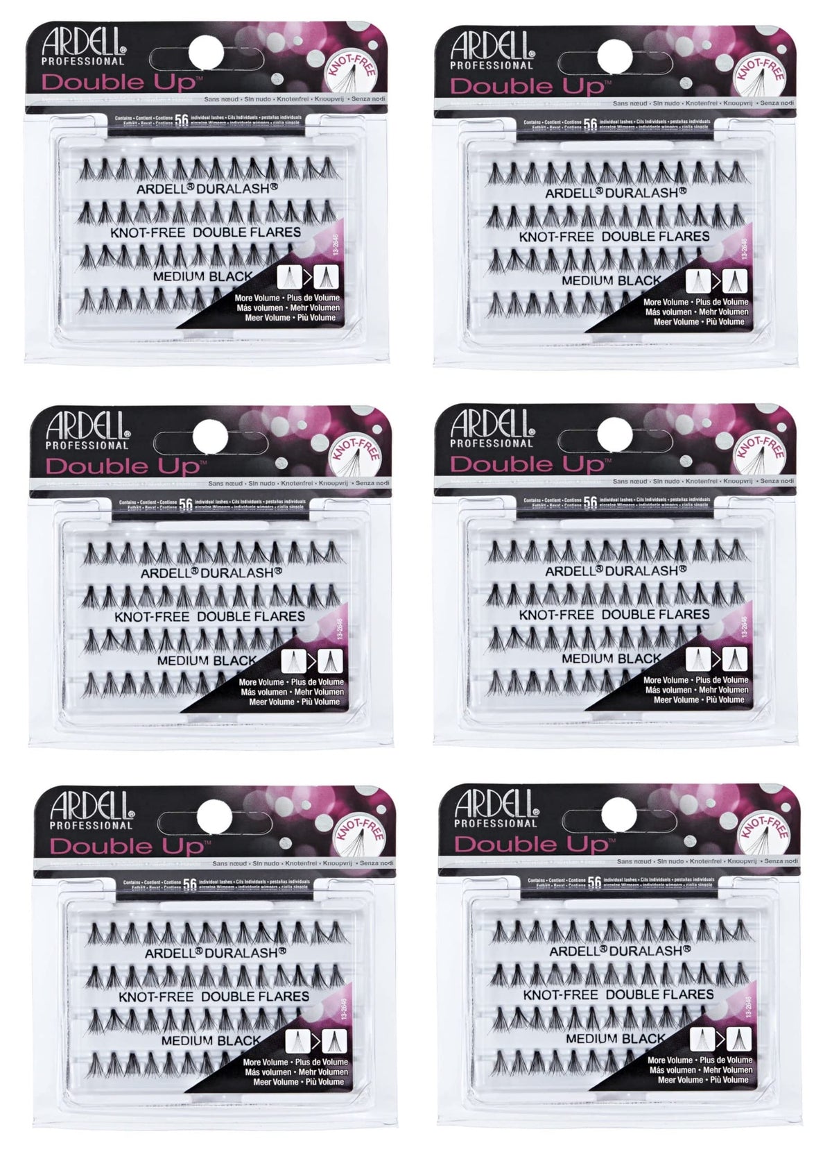 Ardell Double Individuals Knot Free Double Flares Black Med (6 Pack) Beauty & Personal Care Ardell