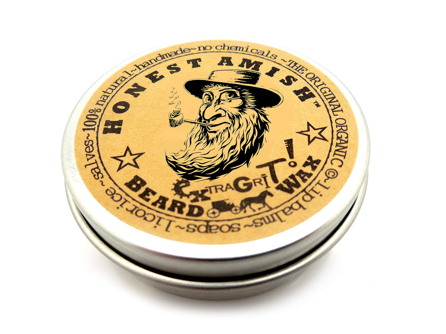 Honest Amish Extra Grit Beard Wax - Natural and Organic - Hair Paste and Hair Control Wax - 2 ounce Beauty & Personal Care Honest Amish